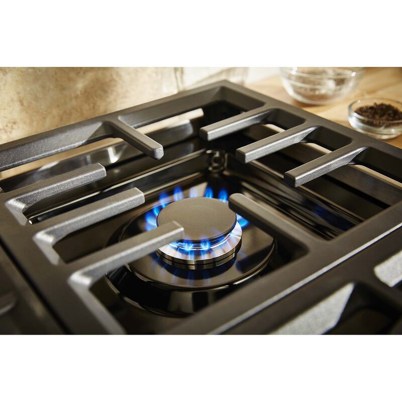 KitchenAid 30 in. 4.1 cu. ft. Smart True European Convection Dual Fuel Range with 4 Sealed Burners - Milkshake, , hires