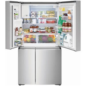 Frigidaire Gallery 36 in. 21.5 cu. ft. Counter Depth 4-Door French Door Refrigerator with External Ice & Water Dispenser and Custom-Flex Temp Zone- Stainless Steel, , hires