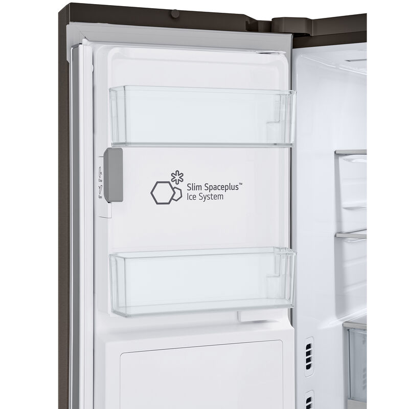 LG 36 in. 25.5 cu. ft. Smart Counter Depth French Door Refrigerator with Ice & Water Dispenser - PrintProof Black Stainless Steel, PrintProof Black Stainless Steel, hires