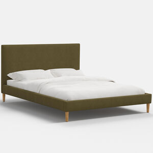 Skyline Furniture Linen Fabric Upholstered King Size Platform Bed - Olive, , hires