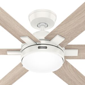 Hunter 52 in. Georgetown Energy Star HunterExpress Ceiling Fan with LED Light Kit & Handheld Remote - Fresh White, , hires