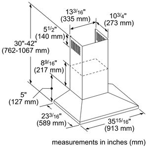 Thermador Masterpiece Series 36 in. Smart Convertible Chimney Style Range Hood with 600 CFM, 4 Fan Speeds & 2 LED Lights - Stainless Steel, , hires