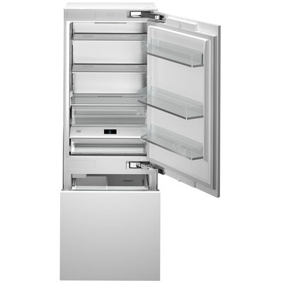 Bertazzoni 30 in. 16 cu. ft. Built-In Counter Depth Bottom Freezer Refrigerator with Internal Water Dispenser - Custom Panel Ready | REF30BMBZPNV