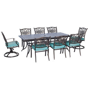 Hanover Traditions 9-Piece Dining Set - Blue, , hires