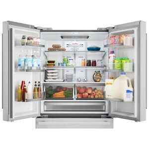 Sharp 36 in. 22.5 cu. ft. Counter Depth 4-Door French Door Refrigerator with Ice Maker - Stainless Steel, , hires