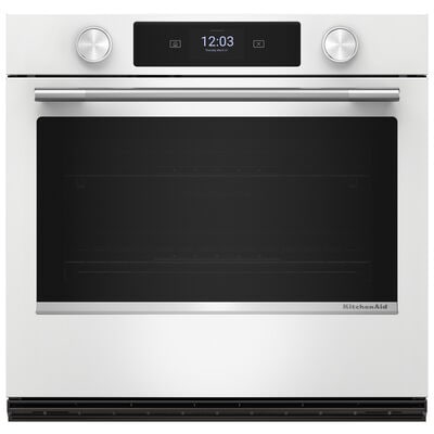 KitchenAid 30 in. 5.0 cu. ft. Smart Steam Electric Single Wall Oven with True European Convection - White,  KitchenAid 30 in. 5.0 cu. ft. Smart Steam Electric Single Wall Oven with True European Convection - White | KOES730SWH