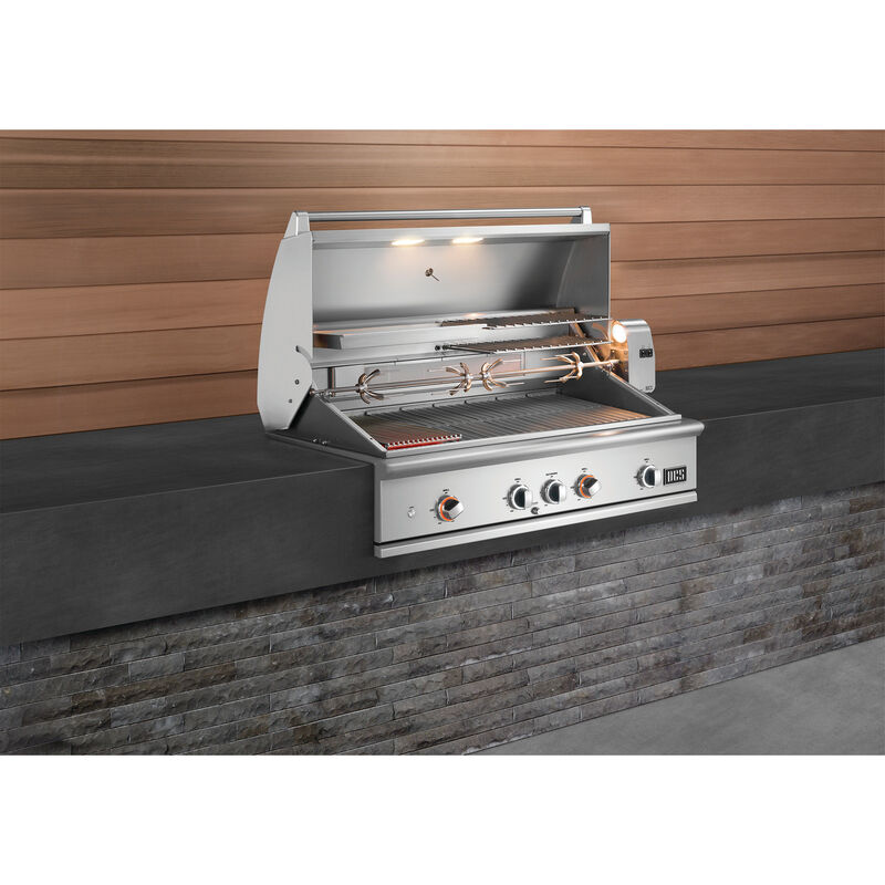 DCS Series 9 48 in. 3-Burner Built-In Natural Gas Grill with Rotisserie, Sear Burner & Smoke Box - Stainless Steel, , hires