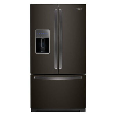 Whirlpool 36 in. 26.8 cu. ft. French Door Refrigerator with External Ice & Water Dispenser- Black Stainless Steel | WRF757SDHV