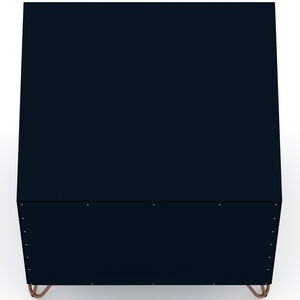 Manhattan Comfort Rockefeller Mid-Century Modern 2-Drawer Nightstand - Tatiana Midnight Blue, Midnight Blue, hires