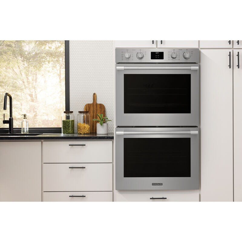 Frigidaire Professional 30 in. 10.6 cu. ft. Top Control Electric Double Wall Oven with True European Convection - Stainless Steel, , hires
