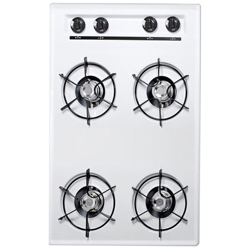 Summit 30 in. 4-Burner Natural Gas Cooktop - White, , hires