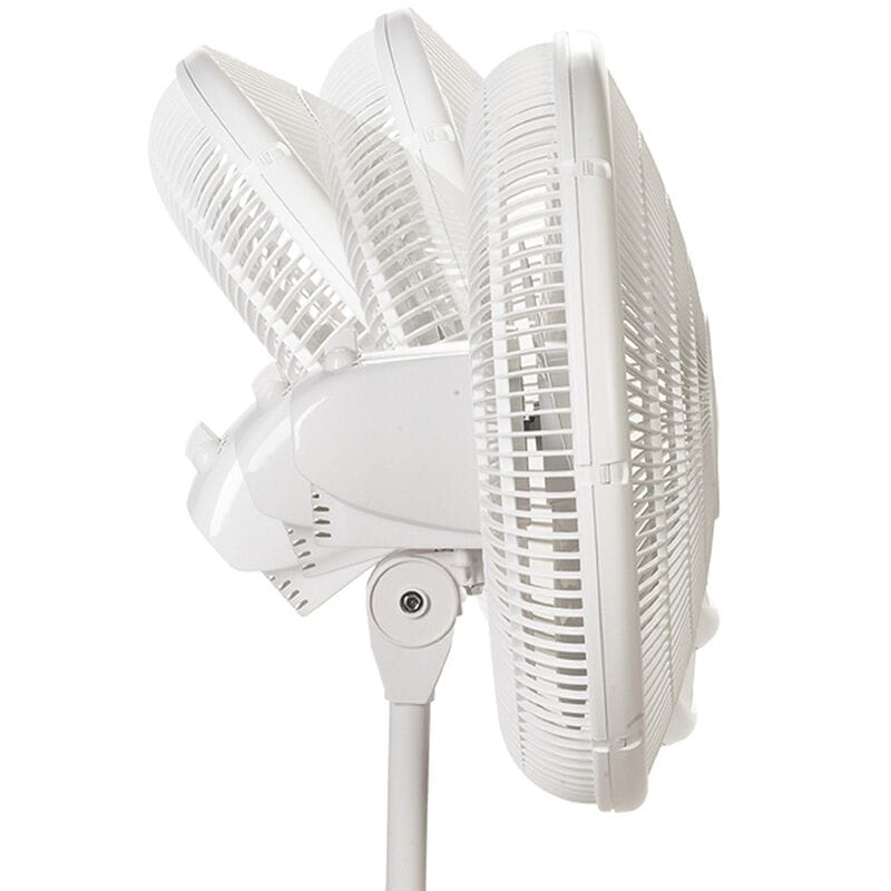 Lasko 16 in. Oscillating Pedestal Fan with 3 Speed Settings, Adjustable Tilt and Height Settings - White, , hires