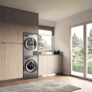 Asko Logic Series 23 in. 5.1 cu. ft. Stackable Electric Dryer with Sensor Dry - Titanium, Titanium, hires