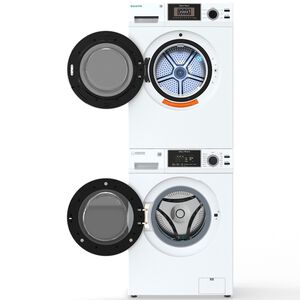Equator 24 in. 1.62 cu. ft. Electric Front Load Laundry Center with Sensor Dry, Pet & Sanitize Cycle - White, , hires
