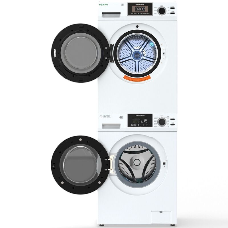 Equator 24 in. 1.62 cu. ft. Electric Front Load Laundry Center with Sensor Dry, Pet & Sanitize Cycle - White, , hires