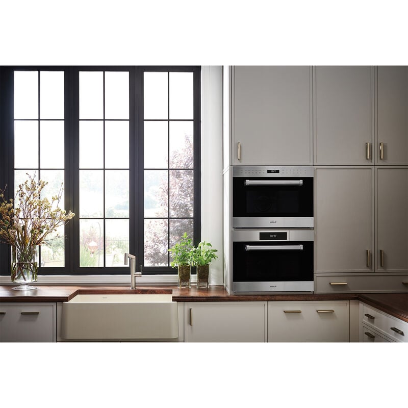 Wolf E Series 24 in. 1.7 cu. ft. Steam Electric Single Wall Oven with Standard Convection - Stainless Steel, , hires