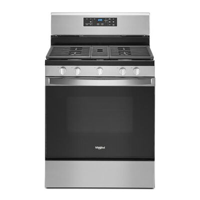 Whirlpool 30 in. 5.3 cu. ft. Oven Freestanding Gas Range with 5 Sealed Burners - Stainless Steel | WFG525S0JS