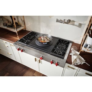 Wolf 48 in. 5-Burner LP Gas Rangetop with Simmer Burner & Power Burner - Stainless Steel, , hires