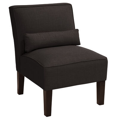 Skyline Furniture Armless Linen Fabric Accent Chair - Black | 5705LNNBLC