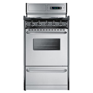 Summit 20 in. 2.5 cu. ft. Oven Freestanding Gas Range with 4 Open Burners - Stainless Steel, , hires