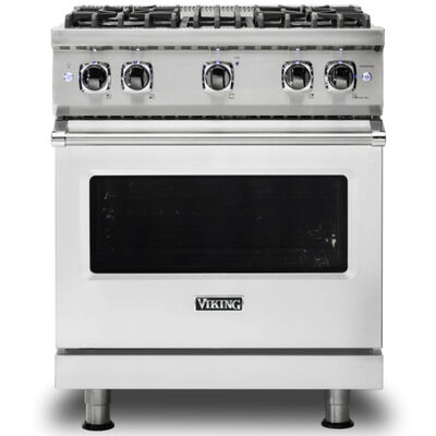Viking 5 Series 30 in. 4.0 cu. ft. Convection Oven Freestanding Gas Range with 4 Sealed Burners - Stainless Steel | VGR5304BSS