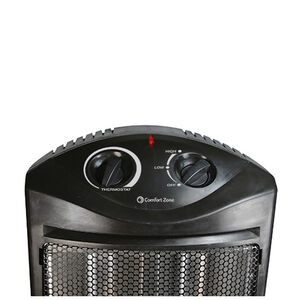 Comfort Zone 1500W Radiant Quartz Heat Electric Heater, , hires