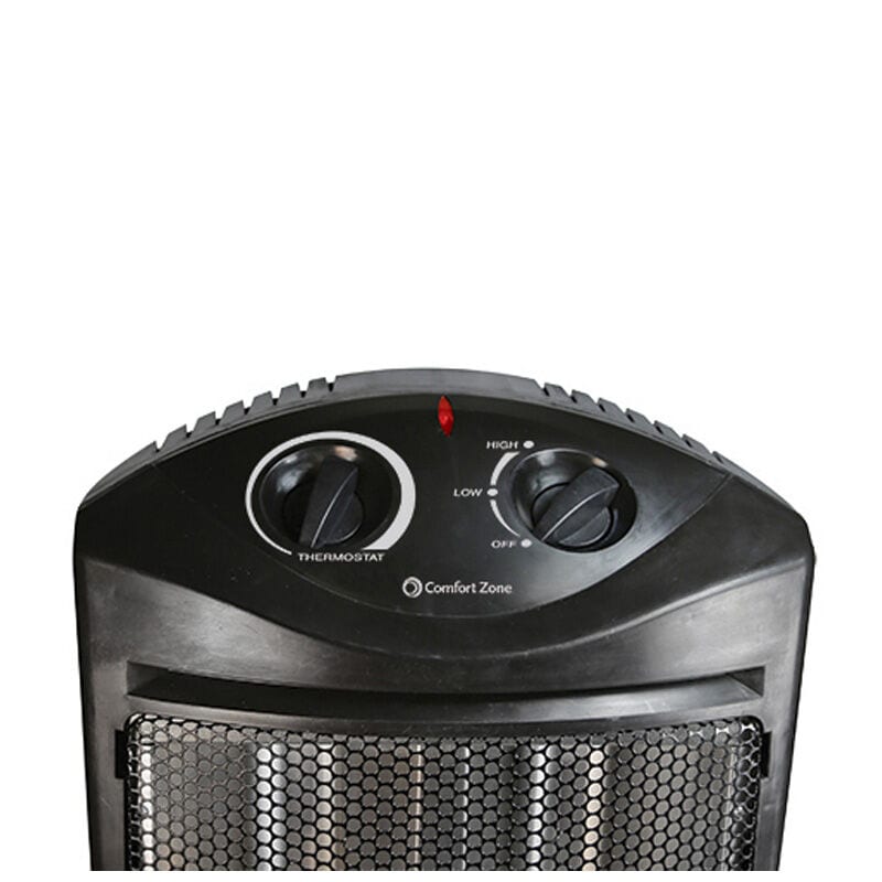 Comfort Zone 1500W Radiant Quartz Heat Electric Heater, , hires