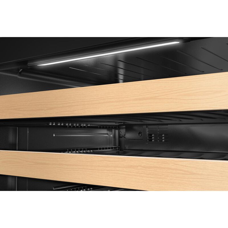 KitchenAid 24 in. Undercounter Right Hinged Wine Cooler with Wood Racks, Dual Temperature Zone(s) & 46-Bottle Capacity - Black Ore, , hires