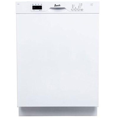 Avanti 24 in. Built-In Dishwasher with Front Control, 57 dBA Sound Level, 12 Place Settings, 3 Wash Cycles & Sanitize Cycle - White | DWF24V0W