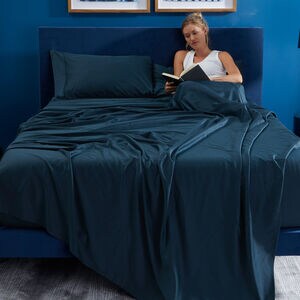 BEDGEAR Basic Twin Size Sheet Set (Ideal for Adj. Bases) - Navy, , hires