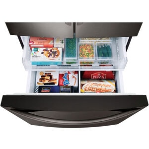 LG 36 in. 27.7 cu. ft. Smart French Door Refrigerator with Ice & Water Dispenser - PrintProof Black Stainless Steel, PrintProof Black Stainless Steel, hires