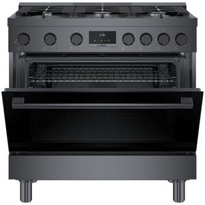 Bosch 800 Series 36 in. 3.4 cu. ft. Standard Convection Gas Range with 6 Sealed Burners - Black Stainless Steel, , hires