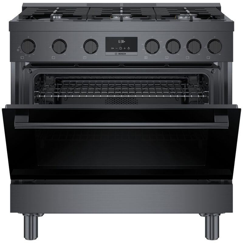 Bosch 800 Series 36 in. 3.4 cu. ft. Standard Convection Gas Range with 6 Sealed Burners - Black Stainless Steel, , hires