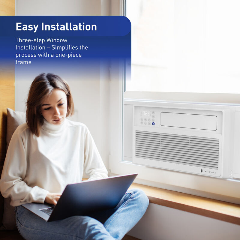 Friedrich Chill Premier Inverter Series 12,000 BTU 115V Smart Window Air Conditioner with 3 Fan Speeds, Remote Control - White, , hires