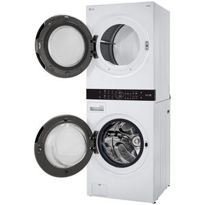 LG 27 in. WashTower with 4.5 cu. ft. Washer with 6 Wash Programs & 7.4 cu. ft. Gas Dryer with 6 Dryer Programs, Sensor Dry & Wrinkle Care - White, White, hires