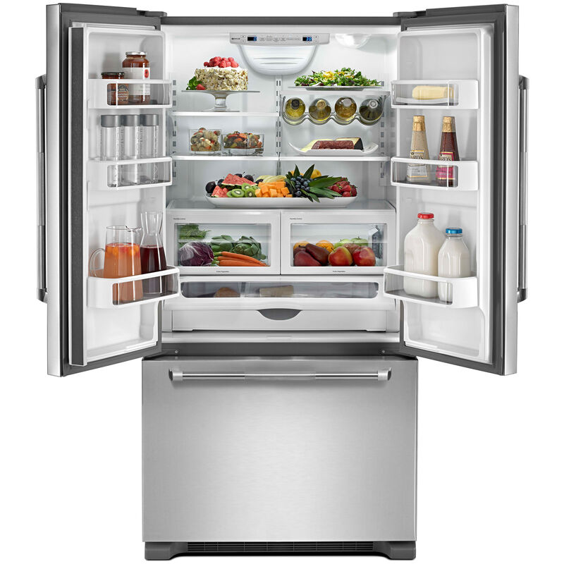 JennAir Rise 36 in. 21.9 cu. ft. Counter Depth French Door Refrigerator with Internal Water Dispenser - Stainless Steel, , hires