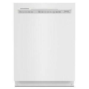 KitchenAid 24 in.Built-In Dishwasher with Front Control, 39 dBA Sound Level, 13 Place Settings, 5 Wash Cycles & Sanitize Cycle - White, White, hires