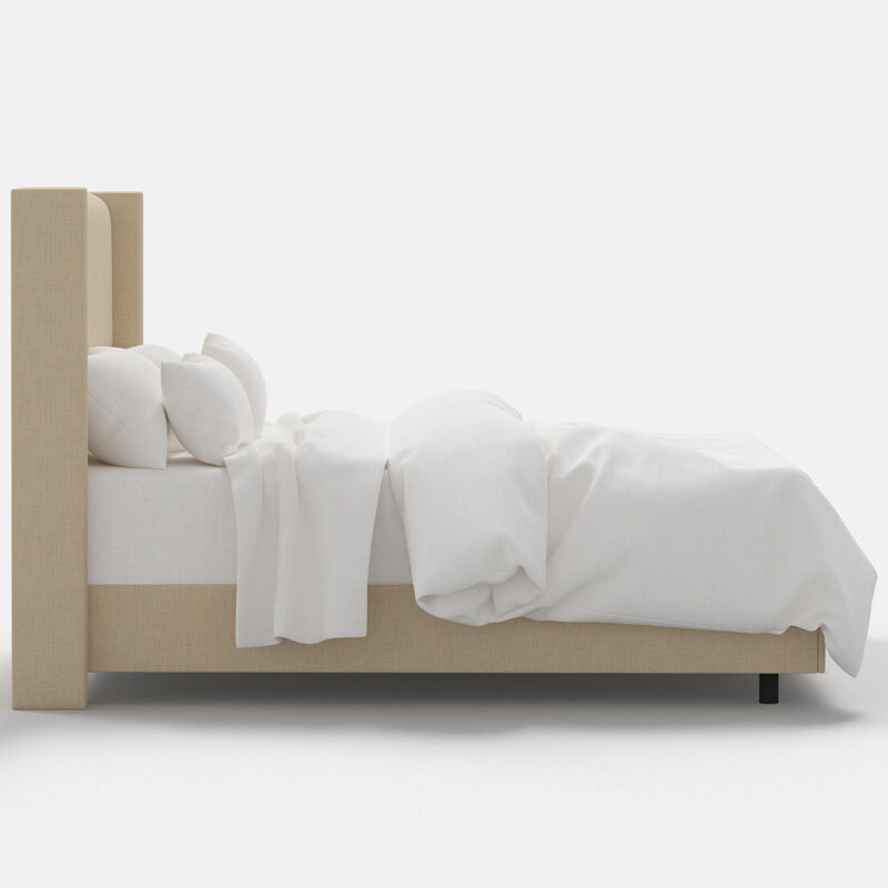 Skyline Furniture Linen Fabric Upholstered Full Size Wingback Bed - Linen, , hires