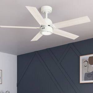 Hunter 52 in. Erling Energy Star Ceiling Fan with LED Light Kit & Handheld Remote - Fresh White, Fresh White, hires