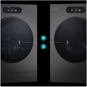 LG 29 in. 5.8 cu. ft. Smart Stackable Front Load Washer with Built-In Intelligence, TurboWash 360, EZ Dispense, Sanitize & Steam Cycle - Brushed Black Steel, , hires