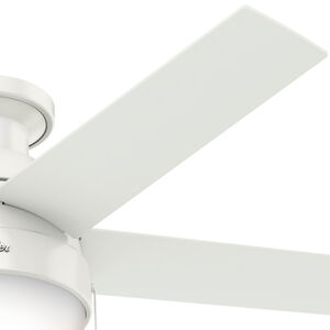 Hunter Anslee 46 in. Low Profile Ceiling Fan with LED Light Kit and Pull Chain - White, White, hires