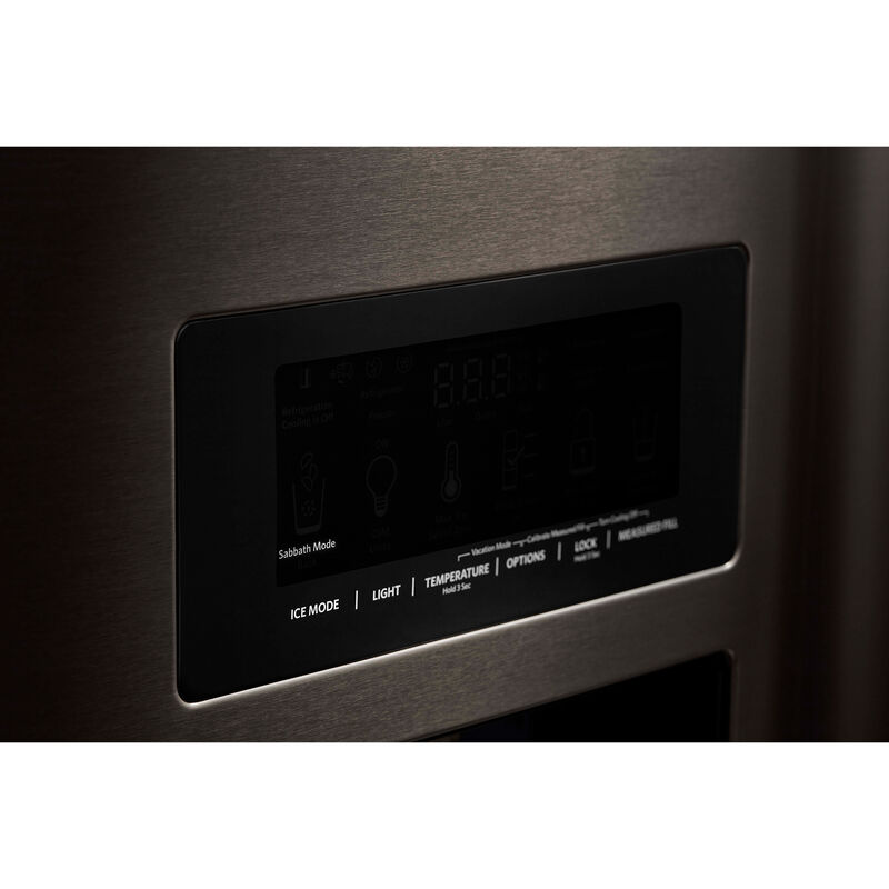 KitchenAid 36 in. 27 cu. ft. French Door Refrigerator with Ice & Water Dispenser - Black Stainless, Black Stainless, hires