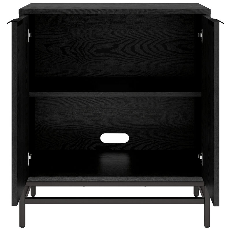 Hudson & Canal Montello 28" Wide Rectangular Fluted Accent Cabinet - Black Grain, , hires