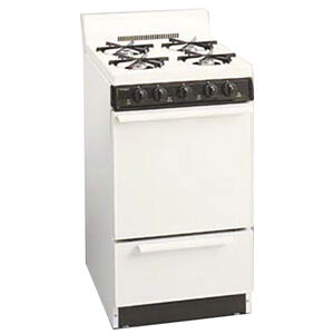 Premier 20" Freestanding Gas Range with 4 Open Burners, 2.4 Cu. Ft. Single Oven & Broiler Drawer - White, White, hires