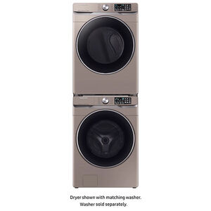 Samsung 27 in. 7.5 cu. ft. Smart Stackable Gas Dryer with Sanitize+, Steam Cycle & Sensor Dry - Champagne, Champagne, hires