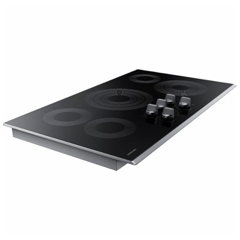 Samsung 36 in. 5-Burner Smart Electric Cooktop with Simmer Burner & Power Burner - Stainless Steel, Stainless Steel, hires