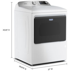 Maytag 27 in. 7.4 cu. ft. Smart Electric Dryer with Extra Power, Sensor Dry & Steam Cycle - White, White, hires
