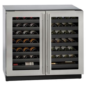 U-Line 3000 Series 36 in. Undercounter Wine Cooler with Dual Zones & 62 Bottle Capacity - Stainless Steel, , hires