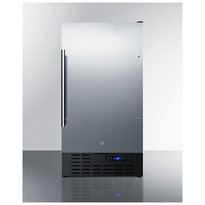 Summit 18 in. Ice Maker with 8 Lbs. Ice Storage Capacity Digital Control - Stainless Steel | BIM18SS