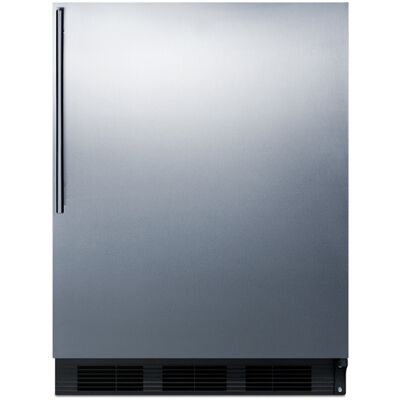 Summit 24 in. 5.0 cu. ft. Right-Hinged Undercounter Refrigerator - Stainless Steel | CT663BKSSHV